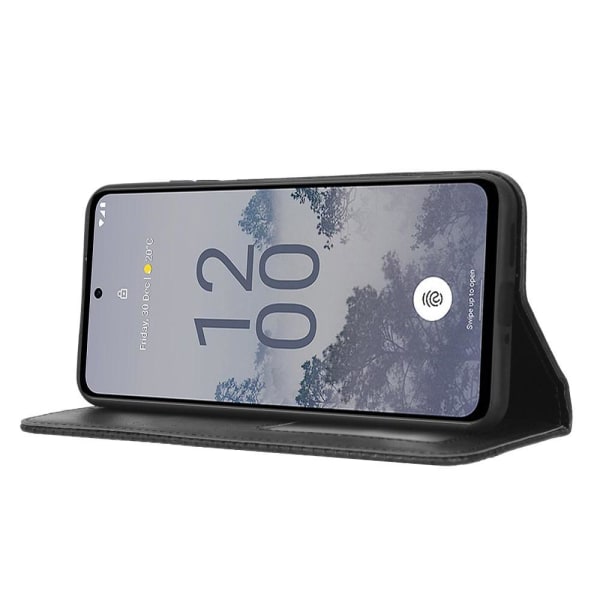 Nokia X30 5G Teline Puhelinkotelo Täysi Suojaus Lompakon Suojus Black