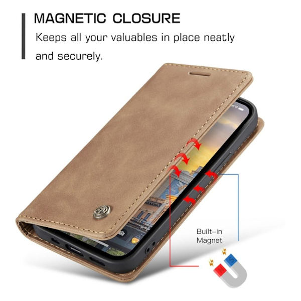 CASEME Plånboksfodral iPhone 14 Pro Max - LjusBrun Brun