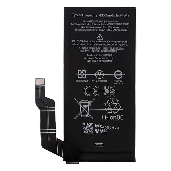 Batteri För Google Pixel 6a 3.85V 4306mAh Li-Polymer Batterienhet Kod: GLU7G Svart