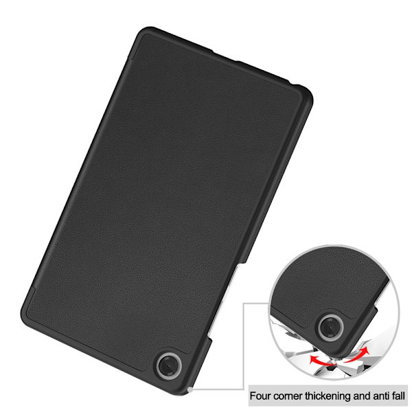 Til Lenovo Tab One Trifoldet Stativdæksel - Sort Black