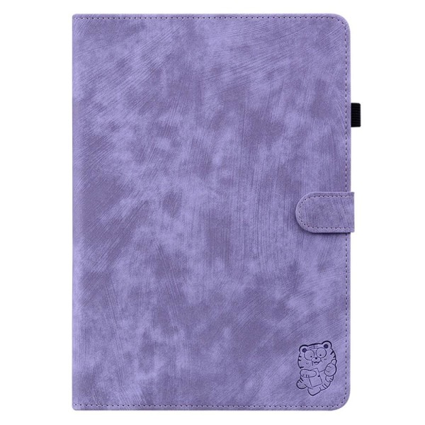 Til Nokia T21 Taske Imprintet Cute Tiger Tablet Cover Kortholder Purple