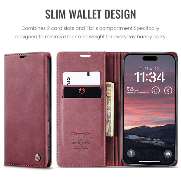 CASEME Lommebok-deksel Til iPhone Air Red