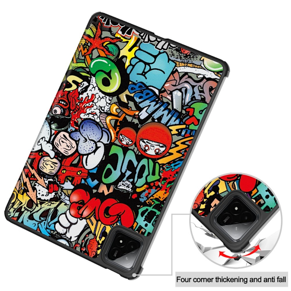 Slim Fit Cover Case For Xiaomi Pad 7 Auto Wake / Sleep - Graffiti Red