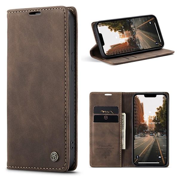 CASEME Retro tegnebog taske til iPhone 15 Plus - Kaffe Dark brown