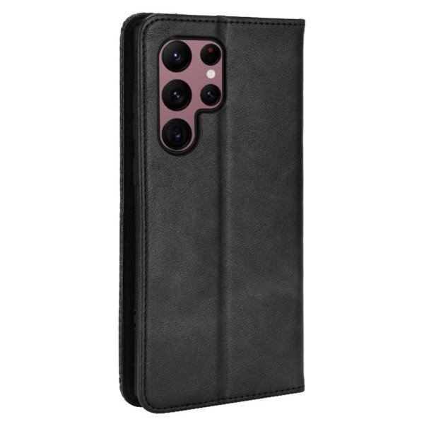 Samsung Galaxy S22 Ultra 5G Wallet Stand Flip Phone Case - Sort Black