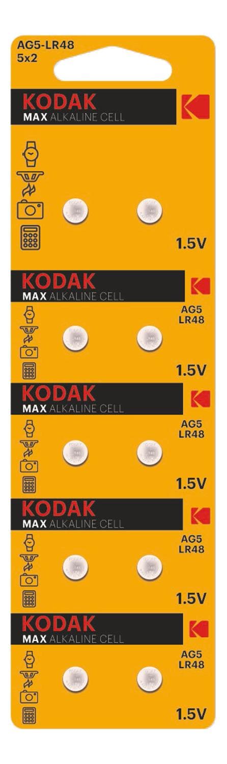 Kodak MAX AG5/LR48 mikroalkaliske knappceller Silver