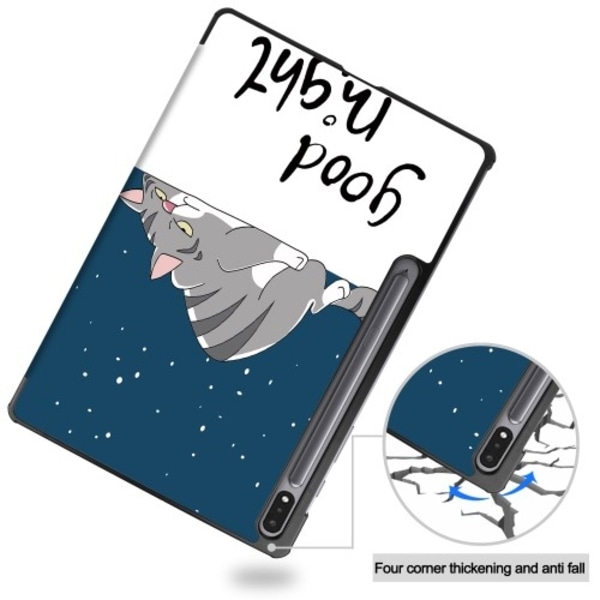 Kolmen taittotelineen älykotelo Samsung Galaxy Tab S10+ (S10 Plus) -puhelimelle Multicolor