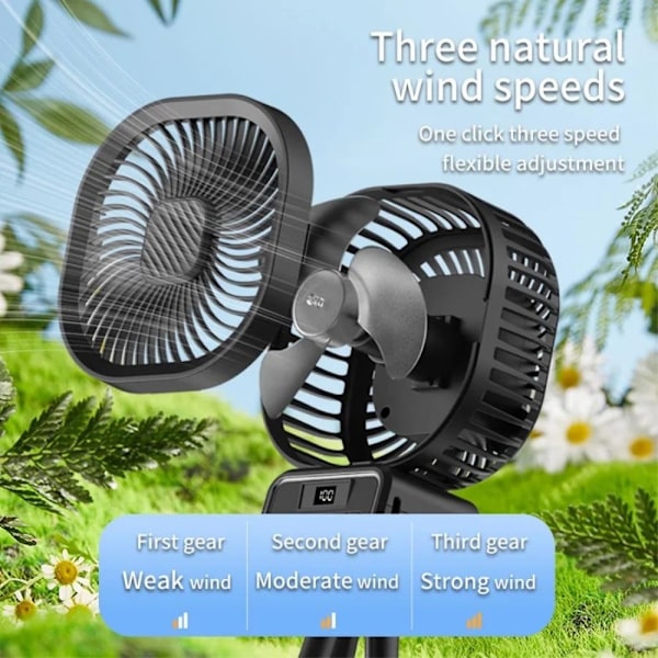 6" fan køleventilator + stativ til camping barnevogn White