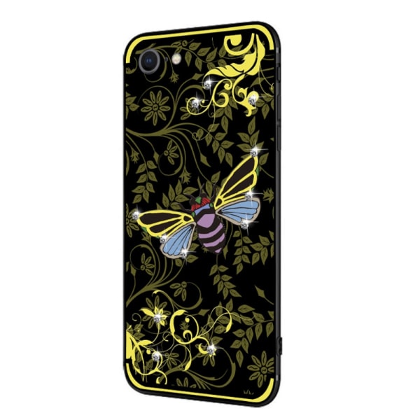 NXE Insect Pattern Rhinestone Decor TPU Cover for iPhone 8 / 7 - Yellow Bee