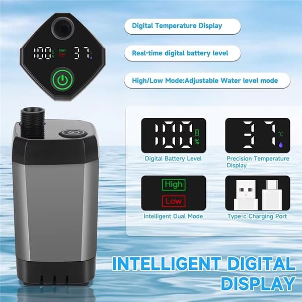 6000mAh elektrisk dusj IPX7 vanntett 4 moduser camping bærbar dusjpumpe camping Grey