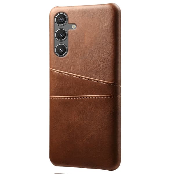Til Samsung Galaxy S25 Deksel med 2 Spor Brown