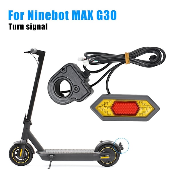 Baklys med blinklys for Ninebot Max G30 LED Scooter Baklys Red