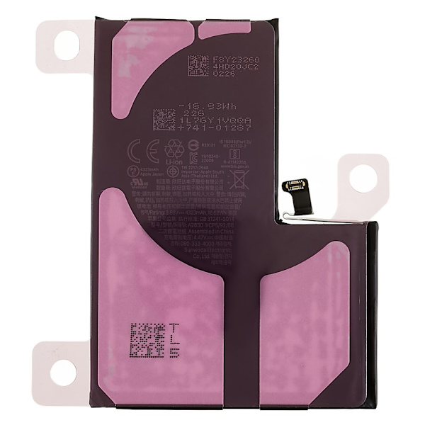 iPhone 14 Pro Max 3.86V 4323mAh uppladdningsbart Li-ion-batteri Svart