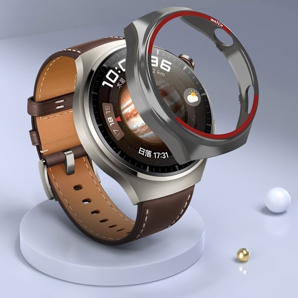 Til Huawei Watch 4 Pro Watch Case Beskyttende Shell - Sort+Rød Green