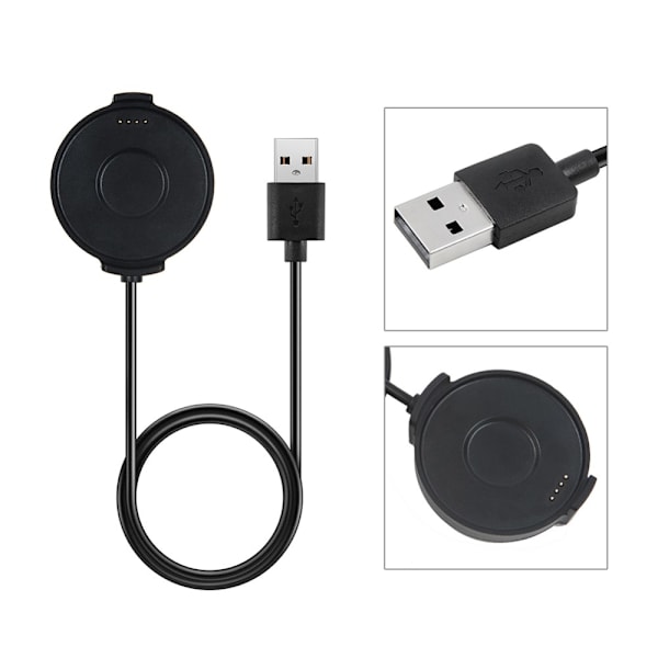 TicWatch Pro USB Laddningskabel / docka 1m Svart
