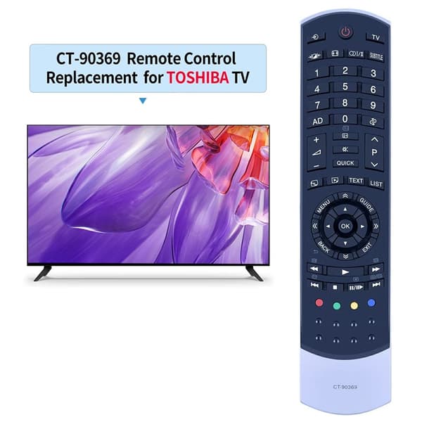 Fjernkontrollerstatning for CT-90369 For Toshiba TV Black