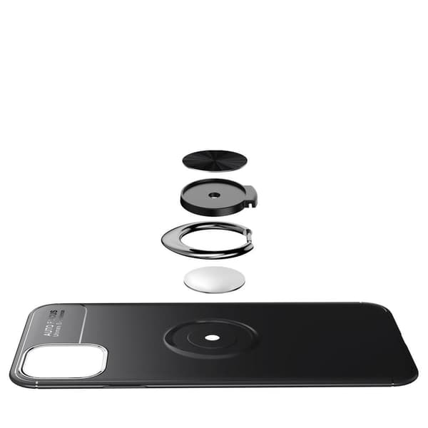 iPhone 11 Finger Ring Stativ (Innebygd metallplate) Etui Black
