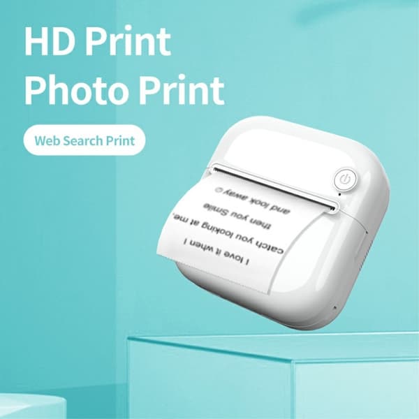 Bluetooth - fotoprinter Bærbar trådløs kontormemoprinter White