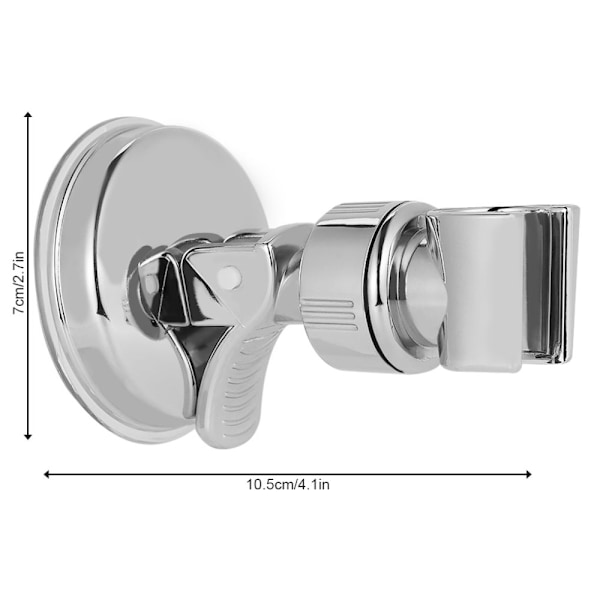 Justerbar dusjhodeholder med sugekopp for baderom Silver