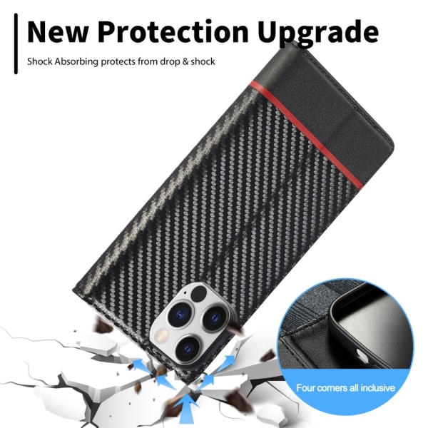 LC.IMEEKE Lommebokveske for iPhone 15 Pro - Svart Black
