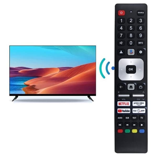 TV fjärrkontroll Ersättning för RMC0147N För Sharp TV RöstFunktion Svart