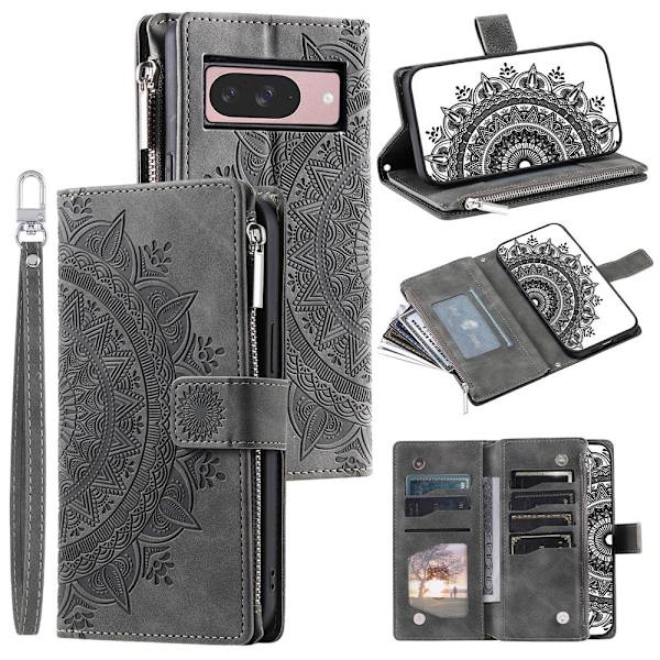 Til Google Pixel 10 Pro / 10 / 9 Pro / 9 tegnebogscover Cover Shell Mandala Blomstermønster Grey