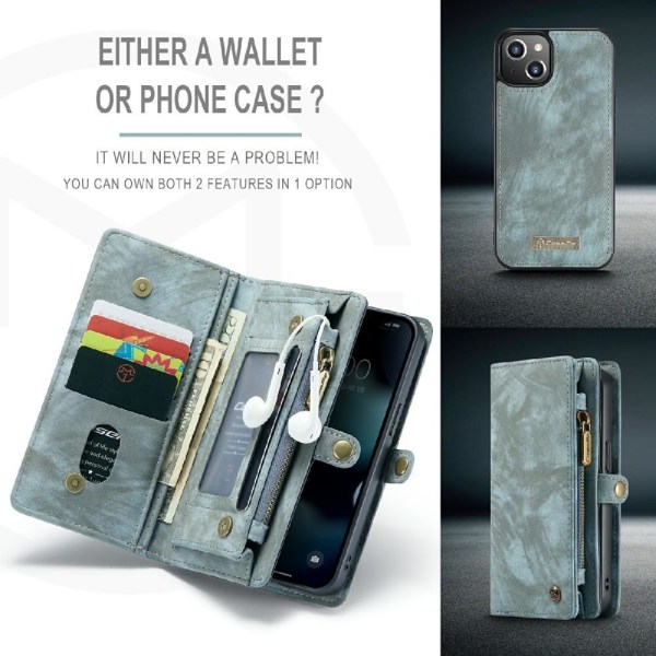 CASEME iPhone 13 Mini Retro plånboksfodral - Blå Blå