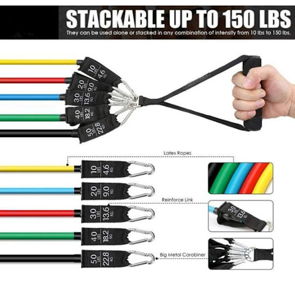 Fitness Puller Resistance Belt Training Elastic Gym Kehonrakennus Black