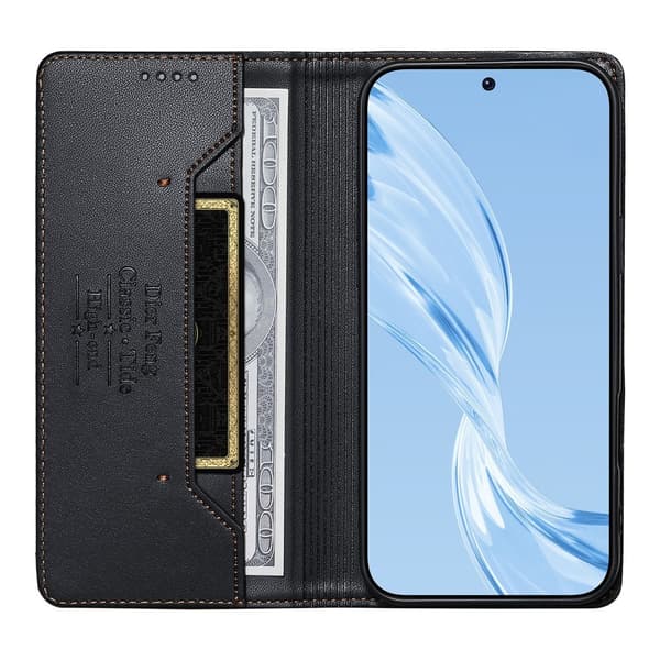 DIERFENG iPhone 17 Pro Lompakkokotelo RFID Suoja Teline - Musta Black
