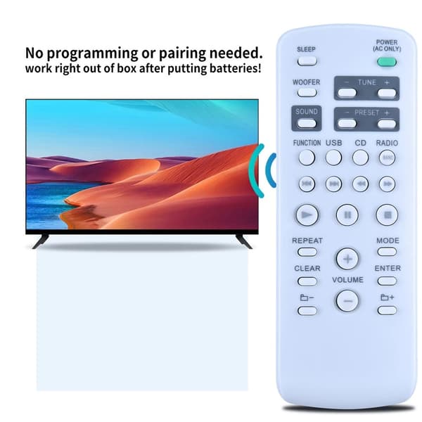 Fjernkontroll erstatning for RMT-CG880A for Sony DVD-forsterker White