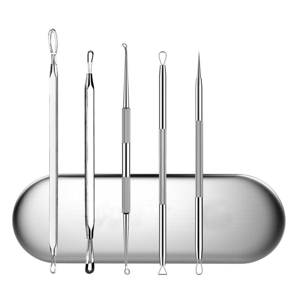 Mustapäiden poistoaine Pimplle Comedone Extractor Tool Aknen poistopakkaus Black