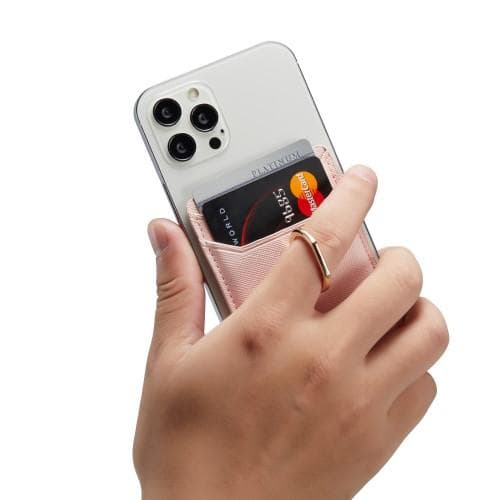 MUXMA Korthållare Ring Ställ RFID Blockerande Kreditkort - Rosa Rosa