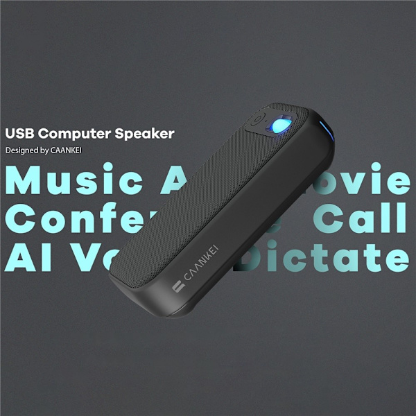 Konferencehøjttaler RGB-lys USB-C kablet computerhøjttaler med mikrofon Black