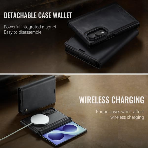 CASEME Magnetisk telefonlommebokdeksel til Samsung Galaxy Z Fold8 Black