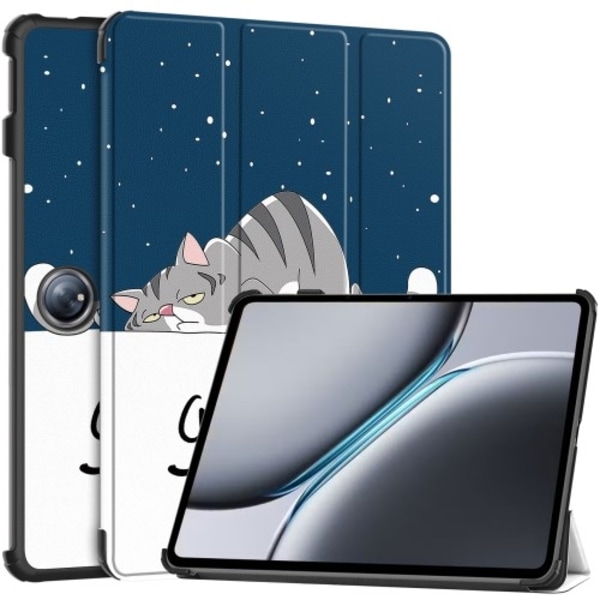 For OnePlus Pad 2 Tri-fold Stativ Våkne / Sove Deksel Tablettveske - Katt Multicolor