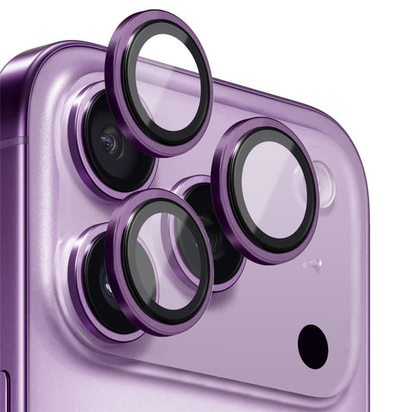 NORTHJO För iPhone 17 Pro Max / iPhone 17 Pro Kameralinsskydd Härdat Glas Metallring Lila