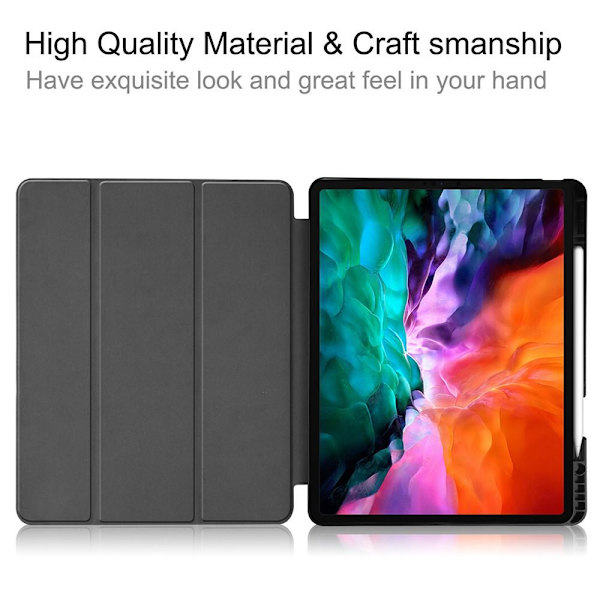 iPad Pro 12.9" 2021 Slim Fit Trefoldbart deksel - Blomst Green