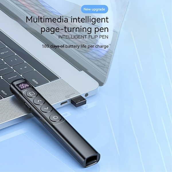 Remote Laser Pointer Powerpoint Office -esityssivun kääntäminen napsauttajaa Black