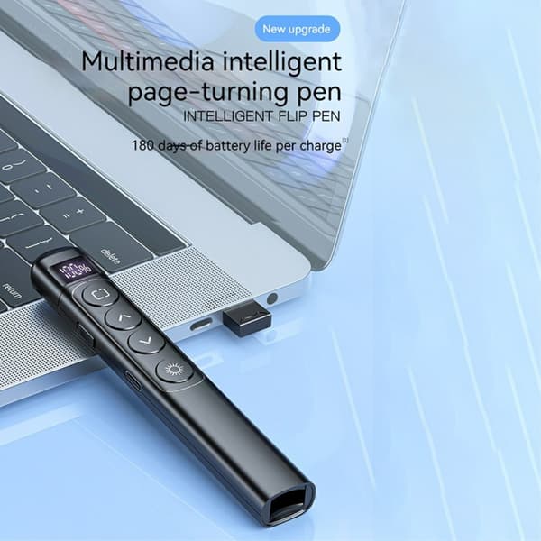 Trådløs fjernbetjening Laser Pointer Powerpoint præsentation Turning Clicker Black