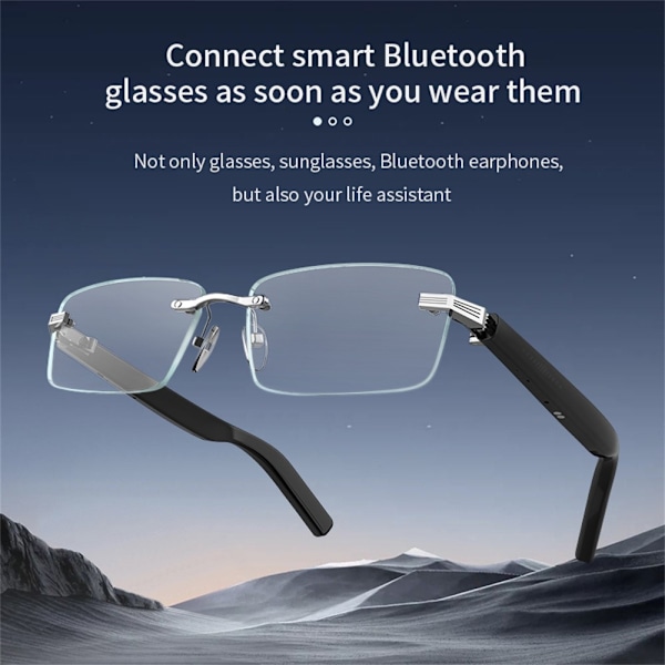 Wireless Music Bluetooth 5.3 Smart Glasses Mikrofon Høyttaler Sykling Løping Transparent