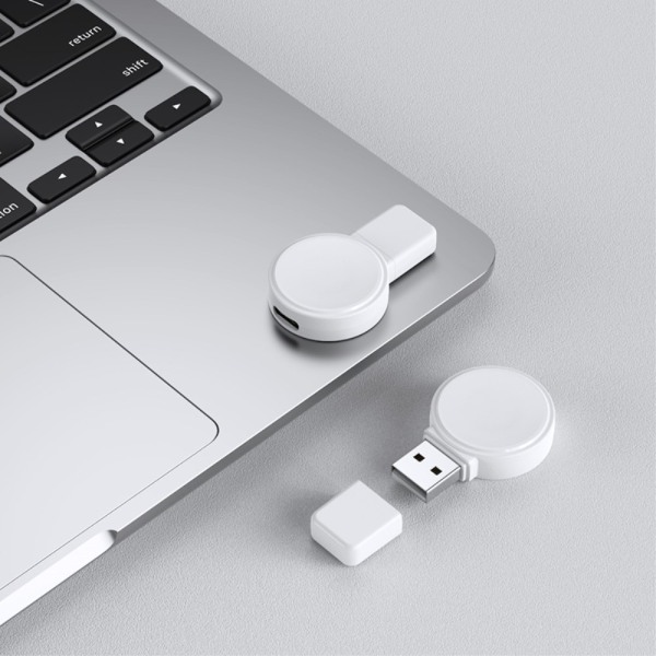 Trådløs USB-A hurtig magnetisk oplader til Apple Watch Series 1-8 White