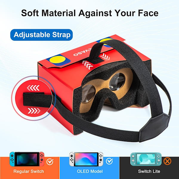 Kompatibel med Nintendo Switch LCD / OLED VR-briller Virtual Reality-briller Red