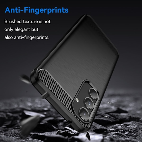 Samsung Galaxy A55 Karbon fiber Texture Skal - Svart Svart