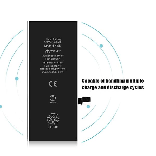 iPhone 6s IPARTS EXPERT 1880mAh batteri FCC/CE/Rosh Black