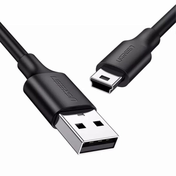 1m USB-A-uros-5-nastainen mini-USB-uros-tiedonsiirtolataus Black