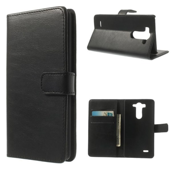 LG G3 S Wallet Case Retro Style MUSTA Black