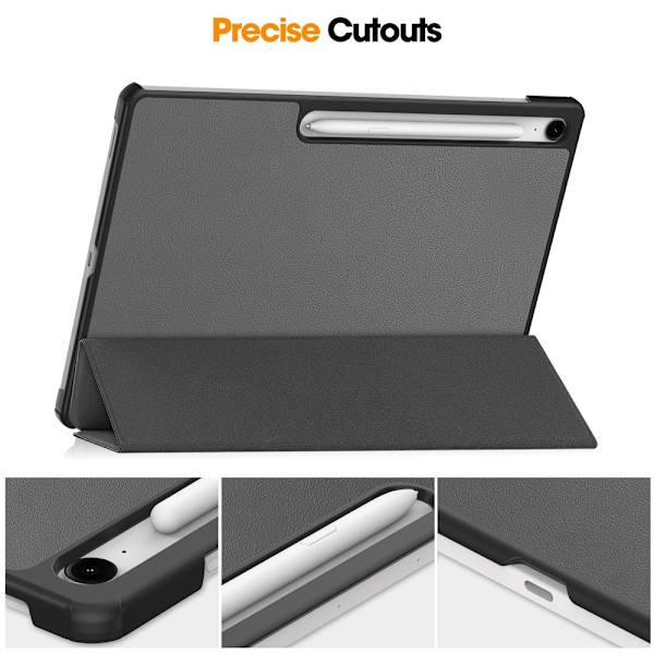 Trifoldet stativ Smart Taske til Samsung Galaxy Tab S10 FE+ Grey