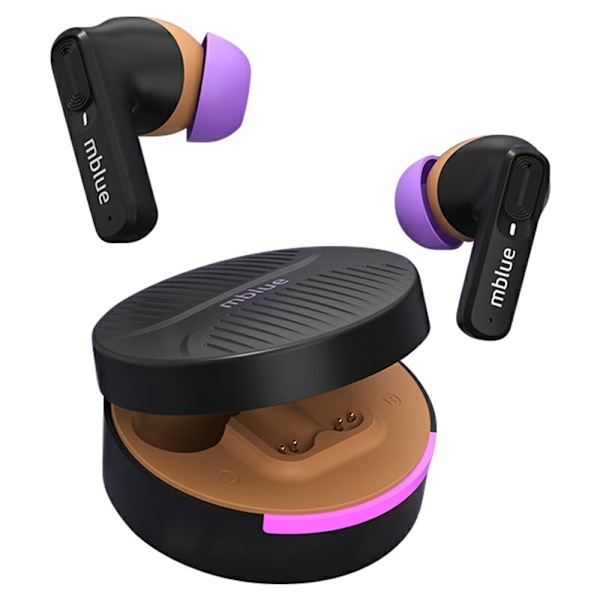 MBLUE AR03pro ANC Noise Cancellation Bluetooth 5.3 Earbuds Low Latency Gaming Hörlurar - Svarta Svart