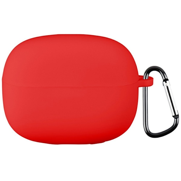 Til Xiaomi Redmi Buds 6 Pro Silikondeksel – Beskyttelsesetui med karabinkrok Red