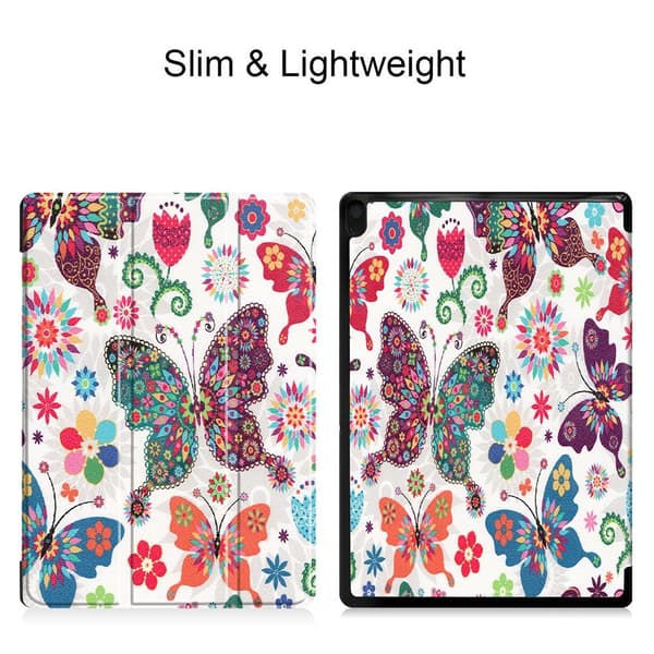 Pattern Printing Tri - fold Stand Kansi Lenovo Tab E10 - Butterfly Multicolor